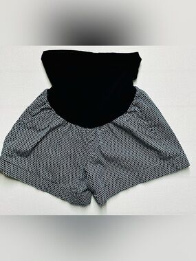 Motherhood Maternity XL Belly‑Panel Shorts • Black Waist • Cotton Blend